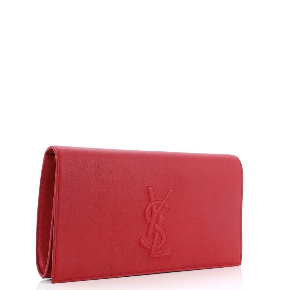 🔥 Saint Laurent Belle de Jour Clutch Leather Large EUC - Picture 2 of 15